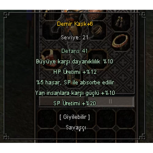  10 YARI 10 BÜYÜ +6 DEMİR KASK